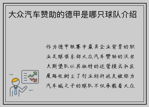 大众汽车赞助的德甲是哪只球队介绍