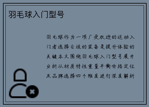 羽毛球入门型号